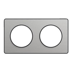 Plaque de finition Odace Touch S540804J Anthracite et aluminium brossé 2 postes