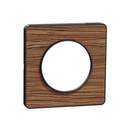 Plaque de finition Odace Touch S540802P4 Anthracite et zingana 1 poste Plaque de finition Odace Touch S540802P4 Anthracite et zingana 1 poste