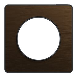 Plaque de finition Odace Touch S540802L Bronze brossé et anthracite 1 poste