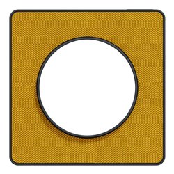 Plaque de finition Odace Touch S540802KY Kvadrat en tissus Ocre et liseré anthracite 1 poste