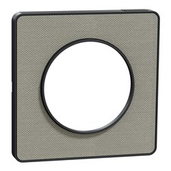 Plaque de finition Odace Touch S540802KG Kvadrat en tissus Perle et liseré anthracite 1 poste