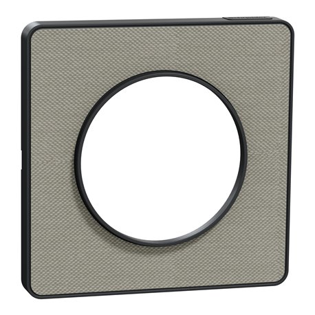 Plaque de finition Odace Touch S540802KG Kvadrat en tissus Perle et liseré anthracite 1 poste Plaque de finition Odace Touch S540802KG Kvadrat en tissus Perle et liseré anthracite 1 poste