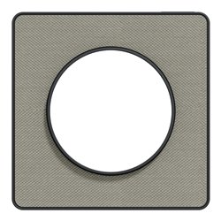 Plaque de finition Odace Touch S540802KG Kvadrat en tissus Perle et liseré anthracite 1 poste