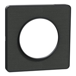 Plaque de finition Odace Touch S540802KB Kvadrat en tissus Ombre et liseré anthracite 1 poste