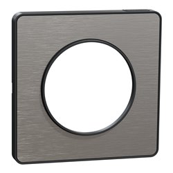 Plaque de finition Odace Touch S540802J Anthracite et aluminium brossé 1 poste