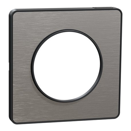 Plaque de finition Odace Touch S540802J Anthracite et aluminium brossé 1 poste Plaque de finition Odace Touch S540802J Anthracite et aluminium brossé 1 poste