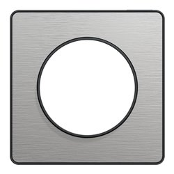 Plaque de finition Odace Touch S540802J Anthracite et aluminium brossé 1 poste