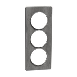 Plaque de finition Odace Touch S530816V Aluminium et ardoise 3 postes verticaux