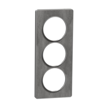 Plaque de finition Odace Touch S530816V Aluminium et ardoise 3 postes verticaux