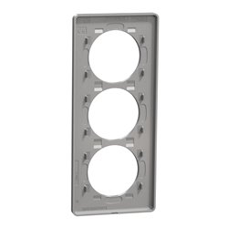 Plaque de finition Odace Touch S530816V Aluminium et ardoise 3 postes verticaux