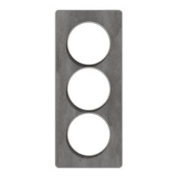 Plaque de finition Odace Touch S530816V Aluminium et ardoise 3 postes verticaux