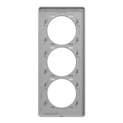 Plaque de finition Odace Touch S530816V Aluminium et ardoise 3 postes verticaux