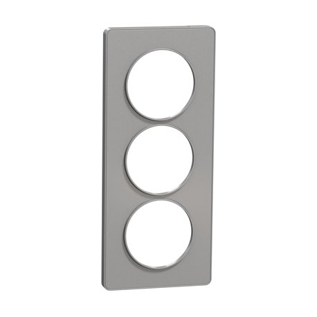 Plaque de finition Odace Touch S530816 Aluminium 3 postes verticaux Plaque de finition Odace Touch S530816 Aluminium 3 postes verticaux