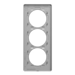 Plaque de finition Odace Touch S530816 Aluminium 3 postes verticaux