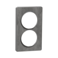 Plaque de finition Odace Touch S530814V Aluminium et ardoise 3 postes verticaux