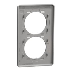 Plaque de finition Odace Touch S530814V Aluminium et ardoise 3 postes verticaux