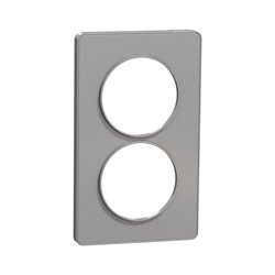 Plaque de finition Odace Touch S530814 Aluminium 2 postes verticaux