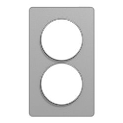 Plaque de finition Odace Touch S530814 Aluminium 2 postes verticaux