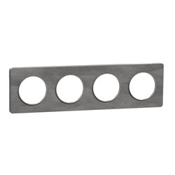 Plaque de finition Odace Touch S530808V Aluminium et ardoise 4 postes
