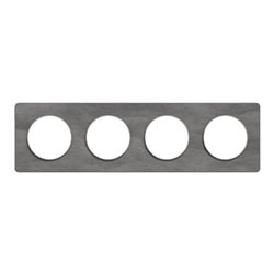 Plaque de finition Odace Touch S530808V Aluminium et ardoise 4 postes
