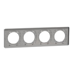 Plaque de finition Odace Touch S530808V Aluminium et ardoise 4 postes