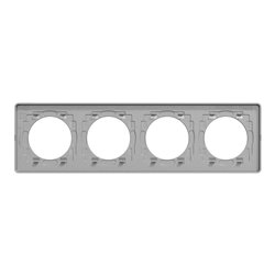 Plaque de finition Odace Touch S530808V Aluminium et ardoise 4 postes