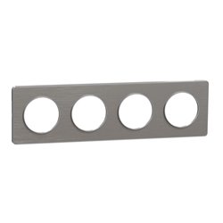 Plaque de finition Odace Touch S530808J Aluminium et aluminium brossé 4 postes