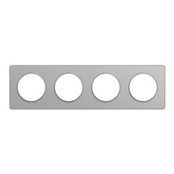 Plaque de finition Odace Touch S530808J Aluminium et aluminium brossé 4 postes