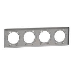 Plaque de finition Odace Touch S530808J Aluminium et aluminium brossé 4 postes