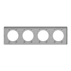 Plaque de finition Odace Touch S530808J Aluminium et aluminium brossé 4 postes