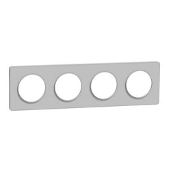 Plaque de finition Odace Touch S530808 Aluminium 4 postes