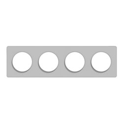 Plaque de finition Odace Touch S530808 Aluminium 4 postes