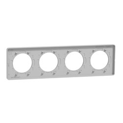 Plaque de finition Odace Touch S530808 Aluminium 4 postes