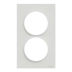 Plaque de finition Odace Styl S520714 Blanc 2 postes
