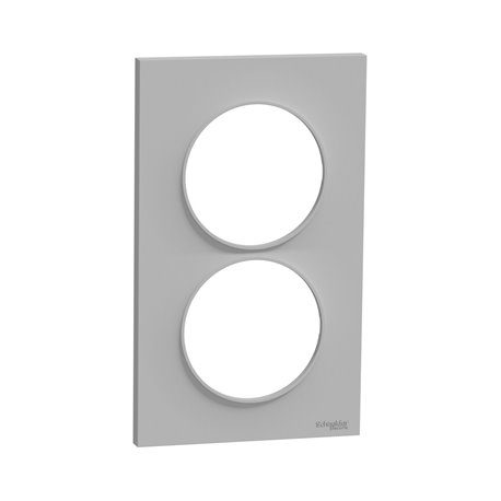Plaque de finition Odace Styl S520714E Aluminium 2 postes Plaque de finition Odace Styl S520714E Aluminium 2 postes