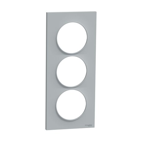 Plaque de finition Odace Styl S520716B1 Pierre (Pantone 429C) 3 postes Plaque de finition Odace Styl S520716B1 Pierre (Pantone 429C) 3 postes