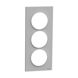 Plaque de finition Odace Styl S520716E Aluminium 3 postes
