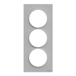 Plaque de finition Odace Styl S520716E Aluminium 3 postes