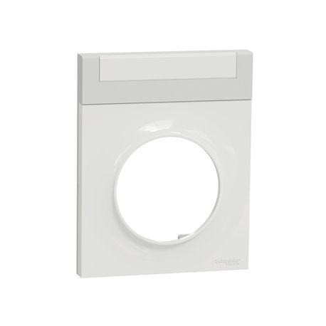 Plaque de finition Odace Styl S520732 Blanc 1 poste avec porte-étiquette Plaque de finition Odace Styl S520732 Blanc 1 poste avec porte-étiquette