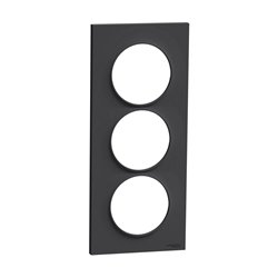 Plaque de finition Odace Styl S540716 Anthracite 3 postes verticaux