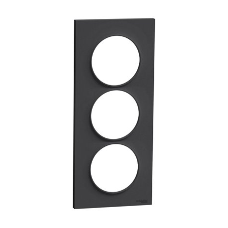 Plaque de finition Odace Styl S540716 Anthracite 3 postes verticaux Plaque de finition Odace Styl S540716 Anthracite 3 postes verticaux