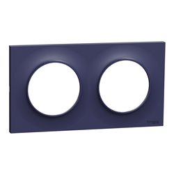 Plaque de finition Odace Styl S550704 Bleu cobalt 2 postes