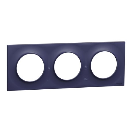 Plaque de finition Odace Styl S550706 Bleu cobalt 3 postes Plaque de finition Odace Styl S550706 Bleu cobalt 3 postes