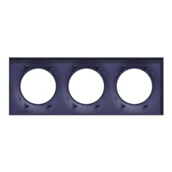 Plaque de finition Odace Styl S550706 Bleu cobalt 3 postes