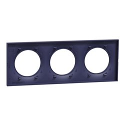 Plaque de finition Odace Styl S550706 Bleu cobalt 3 postes