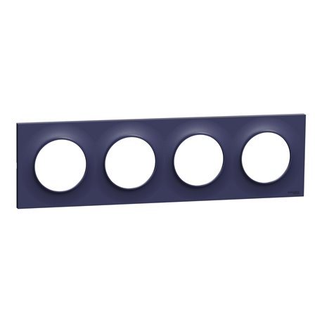 Plaque de finition Odace Styl S550708 Bleu cobalt 4 postes Plaque de finition Odace Styl S550708 Bleu cobalt 4 postes