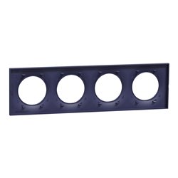 Plaque de finition Odace Styl S550708 Bleu cobalt 4 postes