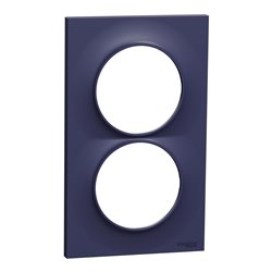 Plaque de finition Odace Styl S550714 Bleu cobalt 2 postes verticaux