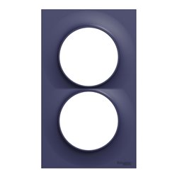 Plaque de finition Odace Styl S550714 Bleu cobalt 2 postes verticaux