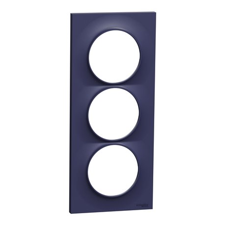Plaque de finition Odace Styl S550716 Bleu cobalt 3 postes verticaux Plaque de finition Odace Styl S550716 Bleu cobalt 3 postes verticaux